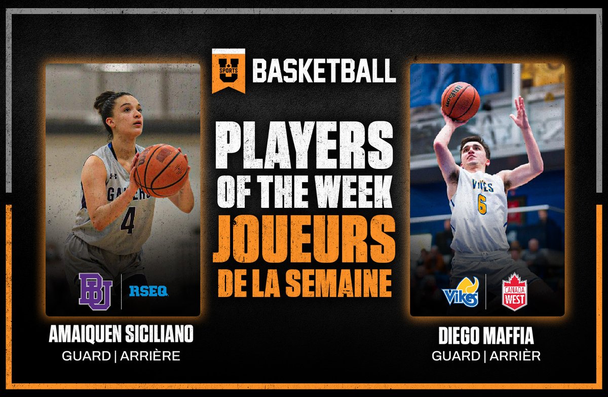 🏀 Siciliano of Bishop's and Maffiaof Victoria named U SPORTS basketball players of the week

🏀 Siciliano de <a href="/BishopsGaiters/">#GaiterNation</a> et Maffia de <a href="/uvicvikes/">UVic Vikes</a> sont les joueurs de la semaine du basketball de U SPORTS

EN: bit.ly/3RY3eUp
FR: bit.ly/3RY3mDn