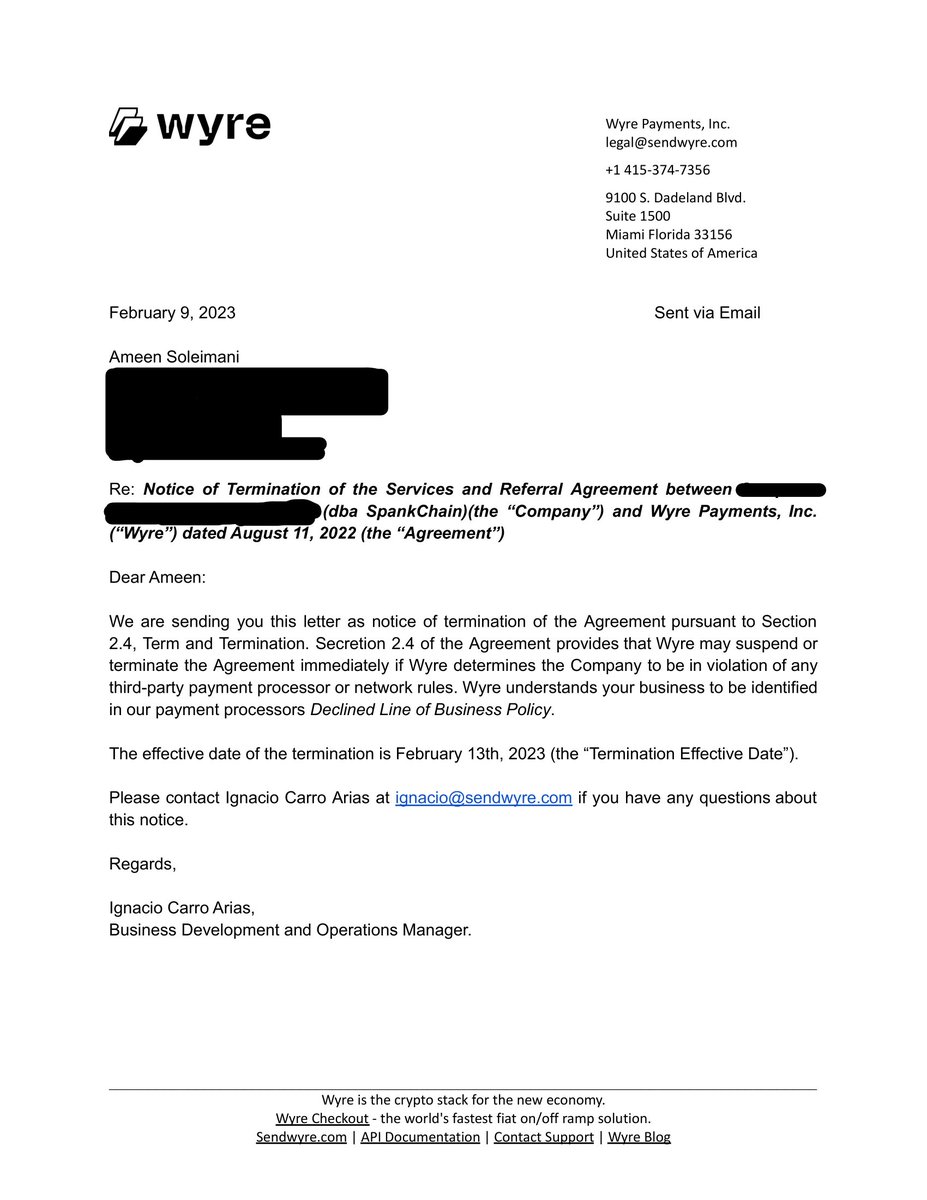 SpankPay's tweet photo. 1/ Once again, we have unfortunate news:

Payments on SpankPay are suspended indefinitely (again), this time because @sendwyre decided to shut down our account in a targeted fashion. https://t.co/oXSCP4i9Rj
