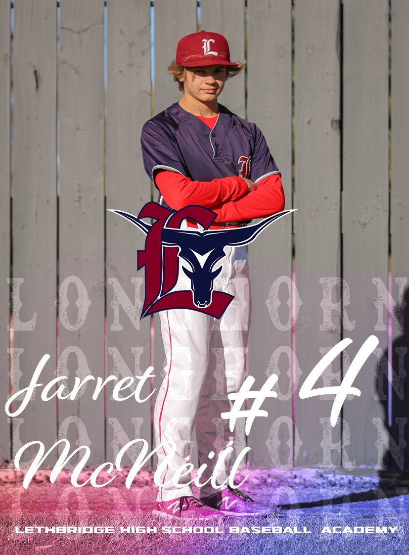 LethLonghorns's tweet photo. Longhorns' player spotlight: #4 Jarret McNeill 
Jarret is part of the graduating class of 2025 and he currently attends Lethbridge Collegiate Institute.
 
Jarret's favorite MLB player is Cody Bellinger of the LA Dodgers 
 
#FutureStartsNow #GoHorns
📸: @lioness_lens https://t.co/vqahC7gjYr