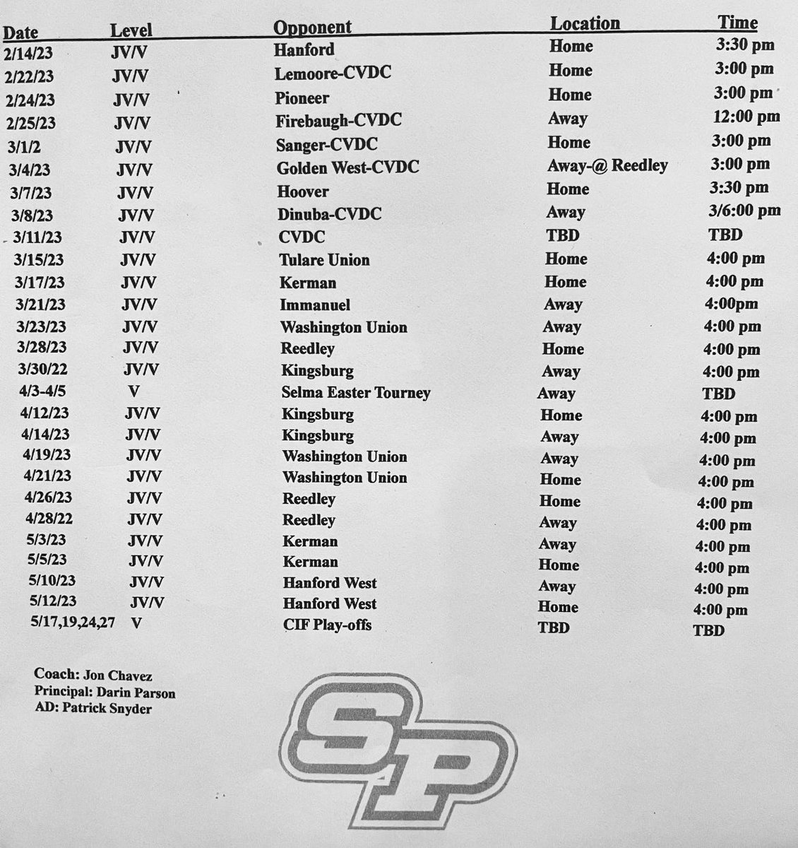 AustinPrice28's tweet photo. Schedule for SP 2023 Season https://t.co/koonLnrpGk