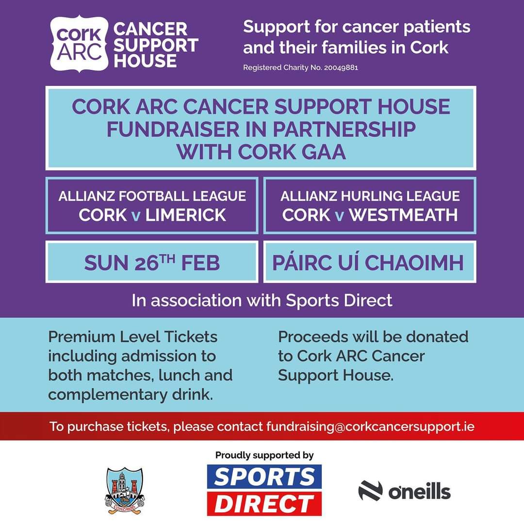 Cork ARC Cancer Support House (@corkarccancer) on Twitter photo Proceeds of ticket sales for the premium level will be donated to Cork ARC Cancer Support House helping those with cancer and their loved ones.
Tickets are now on sale and can be purchased through
universe.com/events/cork-ar…
For queries contact karen@corkcancersupport.ie. Proceeds of ticket sales for the premium level will be donated to Cork ARC Cancer Support House helping those with cancer and their loved ones.
Tickets are now on sale and can be purchased through
universe.com/events/cork-ar…
For queries contact karen@corkcancersupport.ie.
