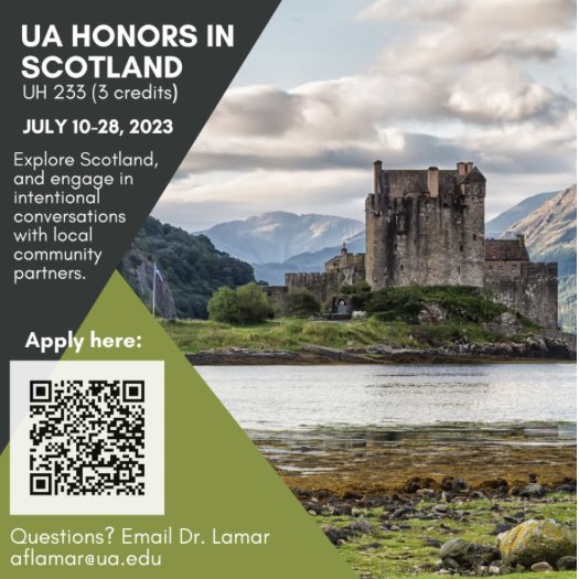 It’s not too late to study abroad in Scotland! Contact Dr. Lamar for more information!