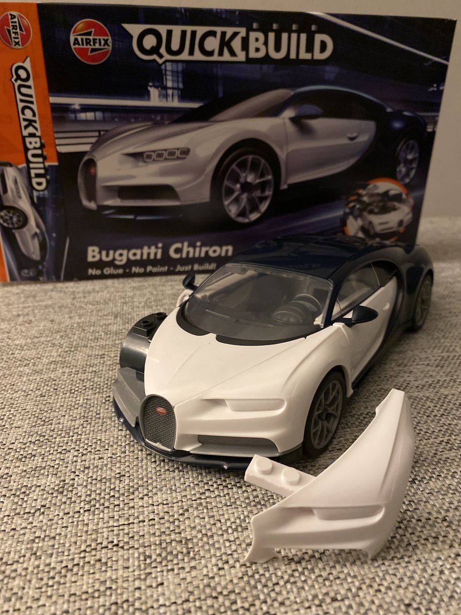 StanJam3's tweet photo. @Airfix hi 👋. Our Quick Build Bugatti Chiron has two left side wings?! Purchased from @JohnLewisRetail today. What’s the best way to sort it? Thanks https://t.co/rLhrsI0EUS