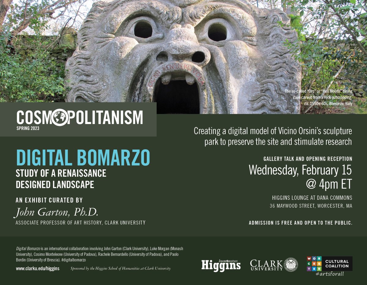Don't forget to join us this afternoon at the opening reception for "Digital Bomarzo," a new exhibition curated by <a href="/ClarkUniversity/">Clark University</a>'s John Garton (Art History). Come explore the wonders of Italy!