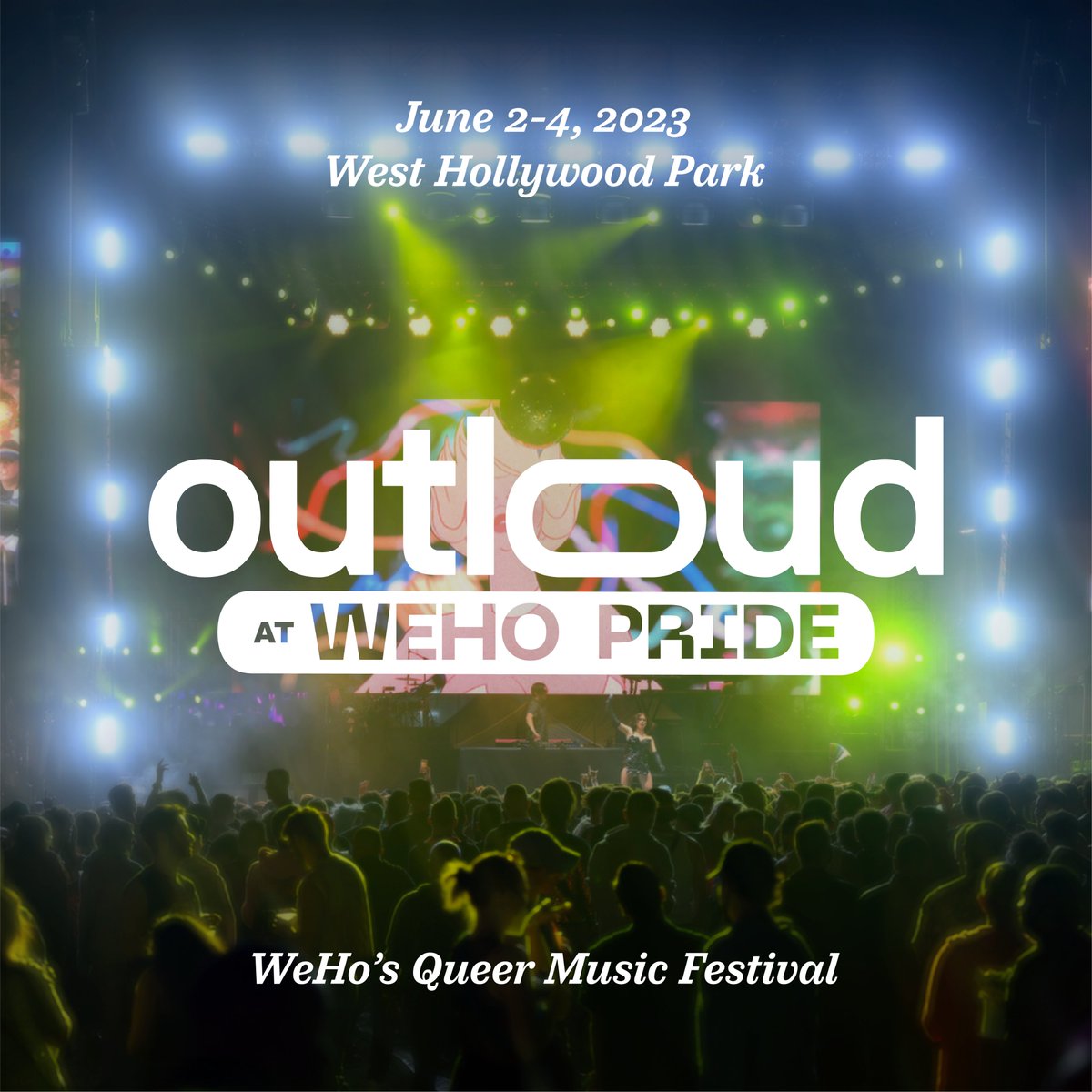 WeAre_OUTLOUD's tweet photo. Save the date! We’re back June 2-4 at WeHo Pride. Visit https://t.co/TUwhOjhliP to register for exclusive access to early bird tickets. Official lineup coming soon!! Tickets on sale Feb. 22 @ 10 AM PST https://t.co/0AVnTrpHss