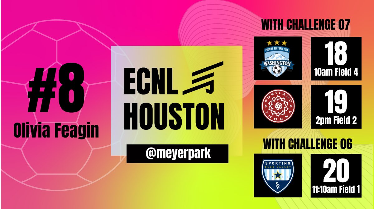 OliviaFeagin's tweet photo. 3 more sleeps until #ecnl Houston! Here is my updated schedule, so make sure you come check us out!! 🪑✈️⚽️
#ECNLHOU #ECNLHouston #ofsoccer @Challenge07ECNL @Challenge06ECNL @ChallengeSoccer https://t.co/FlmSB0vfcC