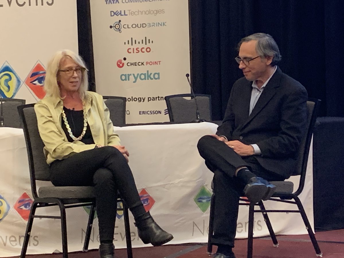 NetEventsTV's tweet photo. @mljmljmlj is offering insights into the amazing digital healthcare world of tomorrow at #NetEvents 2023, live from Silicon Valley in a fireside chat led by Harry McCracken of @FastCompany. https://t.co/ESpbAvuflP