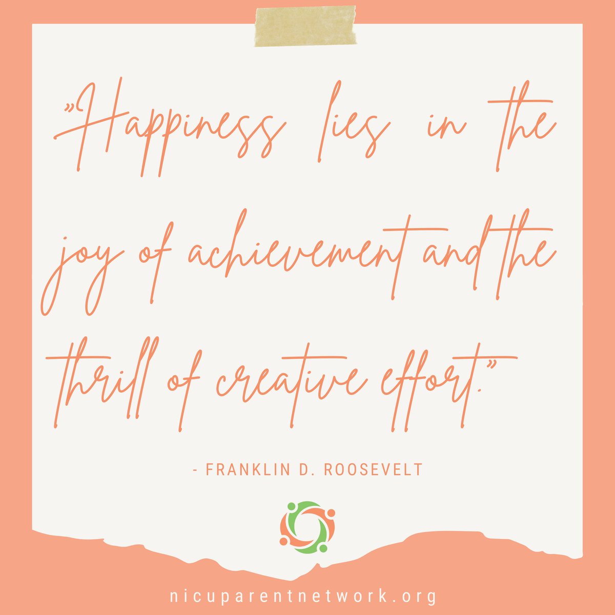 NICUParentNet's tweet photo. "Happiness lies in the joy of achievement and the thrill of creative effort."
Franklin D. Roosevelt
#WiseWordsWednesday #WednesdayWisdom #NICUParentLeaders #NICUParentProfessionals #Leadership #LeadershipGoals #Leaders #CreativeEffort https://t.co/FEdT6tqwED