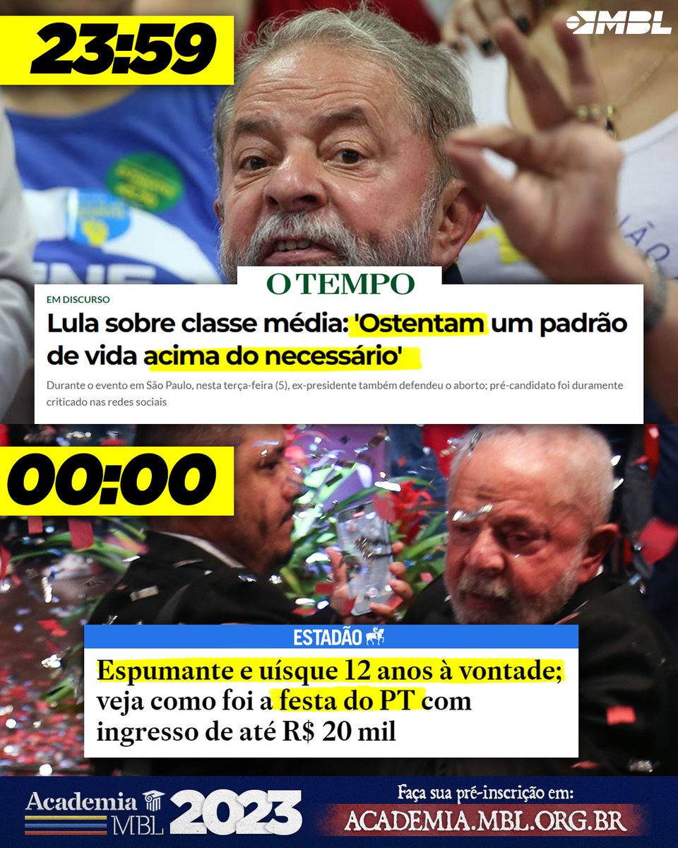 MBLivre's tweet photo. Você não pode ter duas TVs em casa, mas o PT pode cobrar R$ 20 mil num ingresso pra ter OPEN-ESPUMANTE. Entendi. https://t.co/I2SjavNa4p