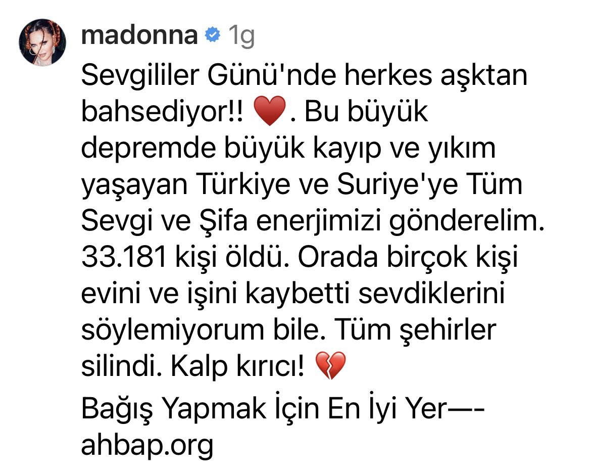 nilulusoy34's tweet photo. Helal olsun madonna #Madonna #AhbapDernegi #halukleventacil https://t.co/G8SqY2zKKf
