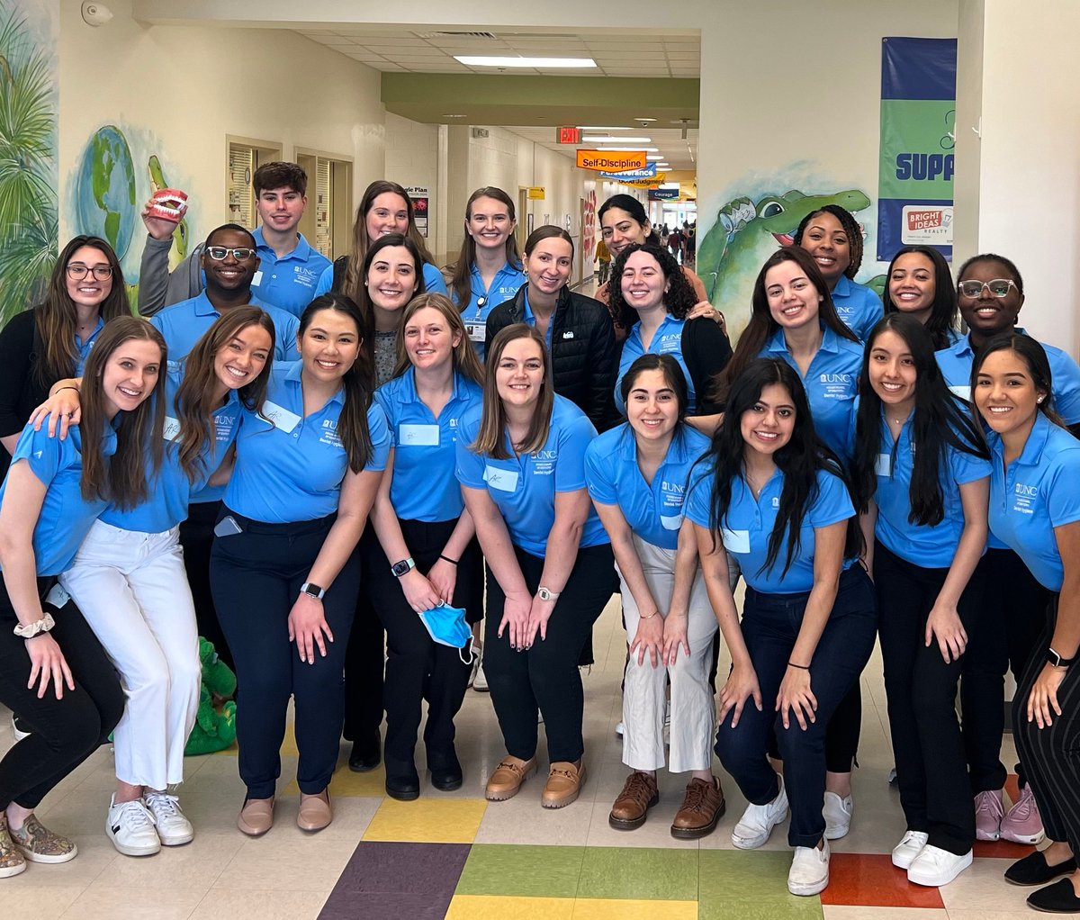 Our second year dental hygiene students went on a community visit to Alston Ridge Elementary today! They presented oral health activities to preschool and elementary school students in honor of National Children's Dental Health Month😁👫.