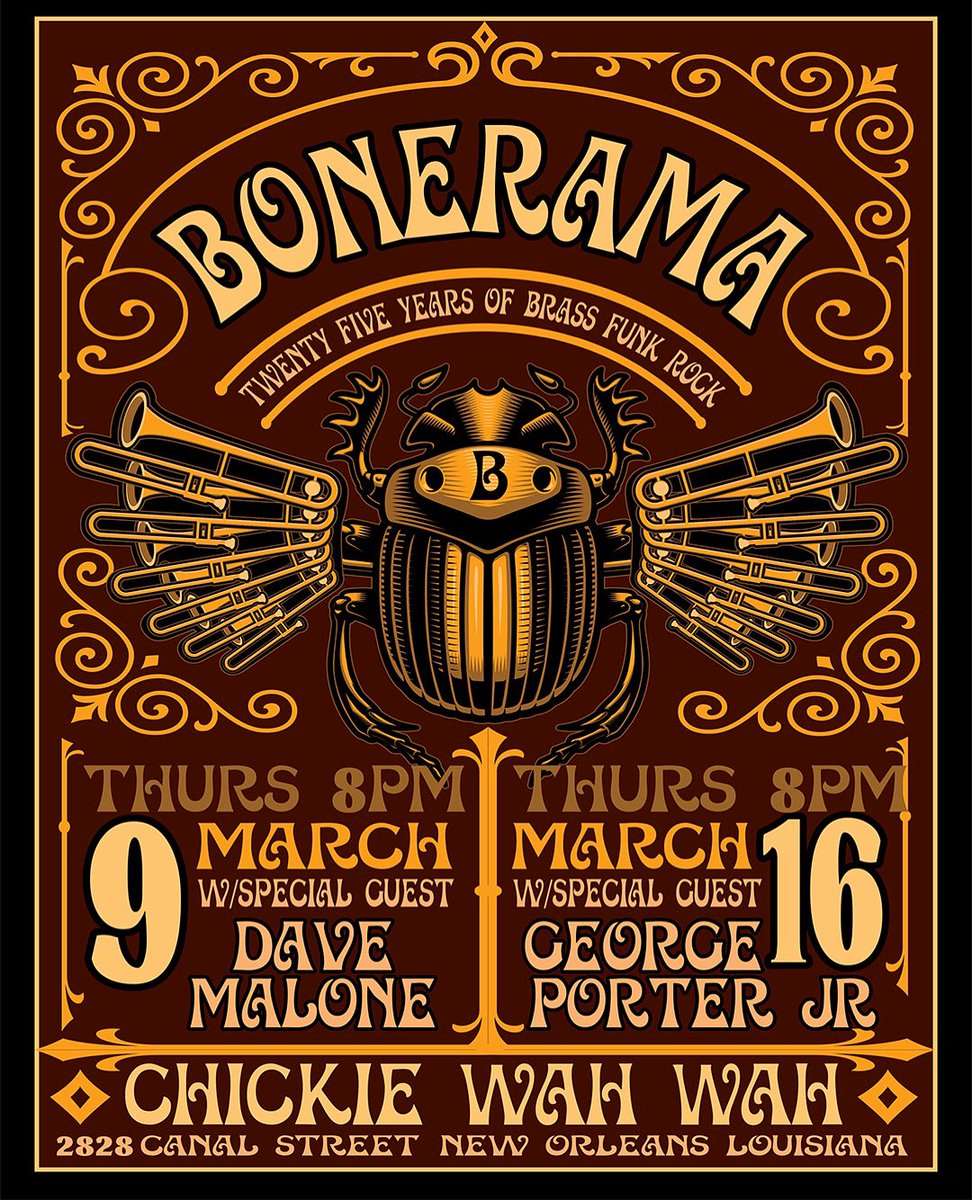 Two very special dates to save! <a href="/Bonerama/">Bonerama</a> <a href="/ChickieWahWah/">Chickie Wah Wah NOLA</a>