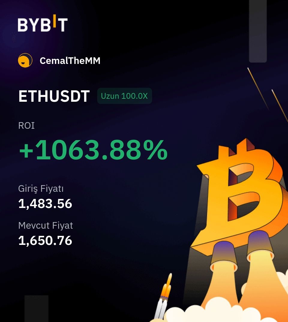 Longla da işim bitti. Kapattım bu ikisini. Hem shorttan #Btc  %1000 ve #Eth %1300. Hem de longdan #Btc %1000 ve #Eth %1060. Yeterlidir herhalde şuanlık. İki gün içinde hayvan gibi para kazandık. Bunun birazını bağışlayıp alttaki kalbe de dokunursanız çok sevinirim. Afiyet olsun🫶