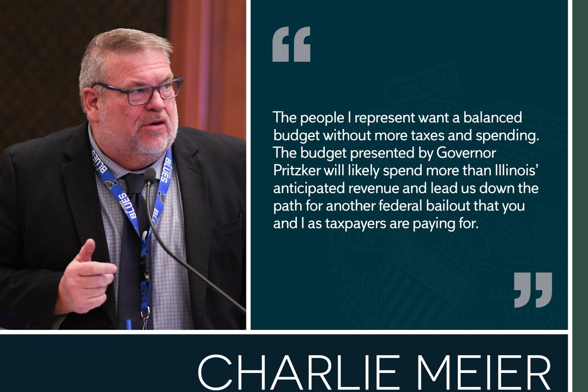 RepCharlieMeier's tweet image. My response to Governor Pritkzer&apos;s budget he proposed to the Illinois General Assembly today #twill