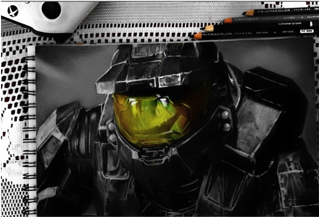 Hellson0061's tweet photo. Master chief says...'Boo!'
@Halo
Drawing one of my favorite armors, the Mark VI from Halo 2 anniversary, I really enjoyed the final finish! ❤️
#HaloSpotlight #Halo #halodraw #halomcc #draw #sketch #HaloInfinite https://t.co/auVftLw4VW