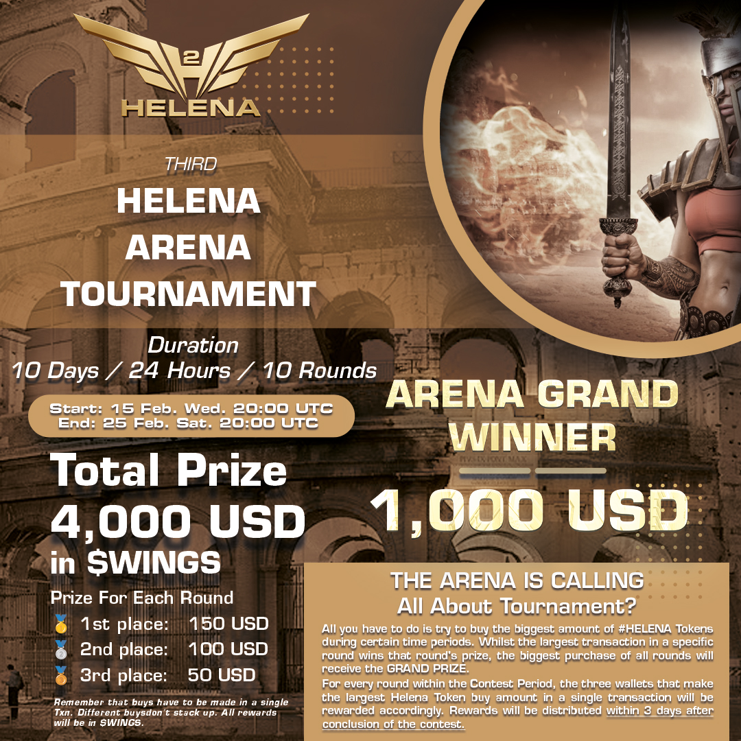 HelenaFinancial's tweet photo. As we said before; our winning #contests started along with the release of our new feature💫💪 

🏆 NMSLP Reward Pool Arrival Celebration: 

💰 Buy Tax Reimbursement
🎲 Helena Dice Roll Game
💸 Helena Arena Tournament

For detailed info: https://t.co/p0SJzFSsbg

#GameFi #BSC https://t.co/mieANIeOnQ
