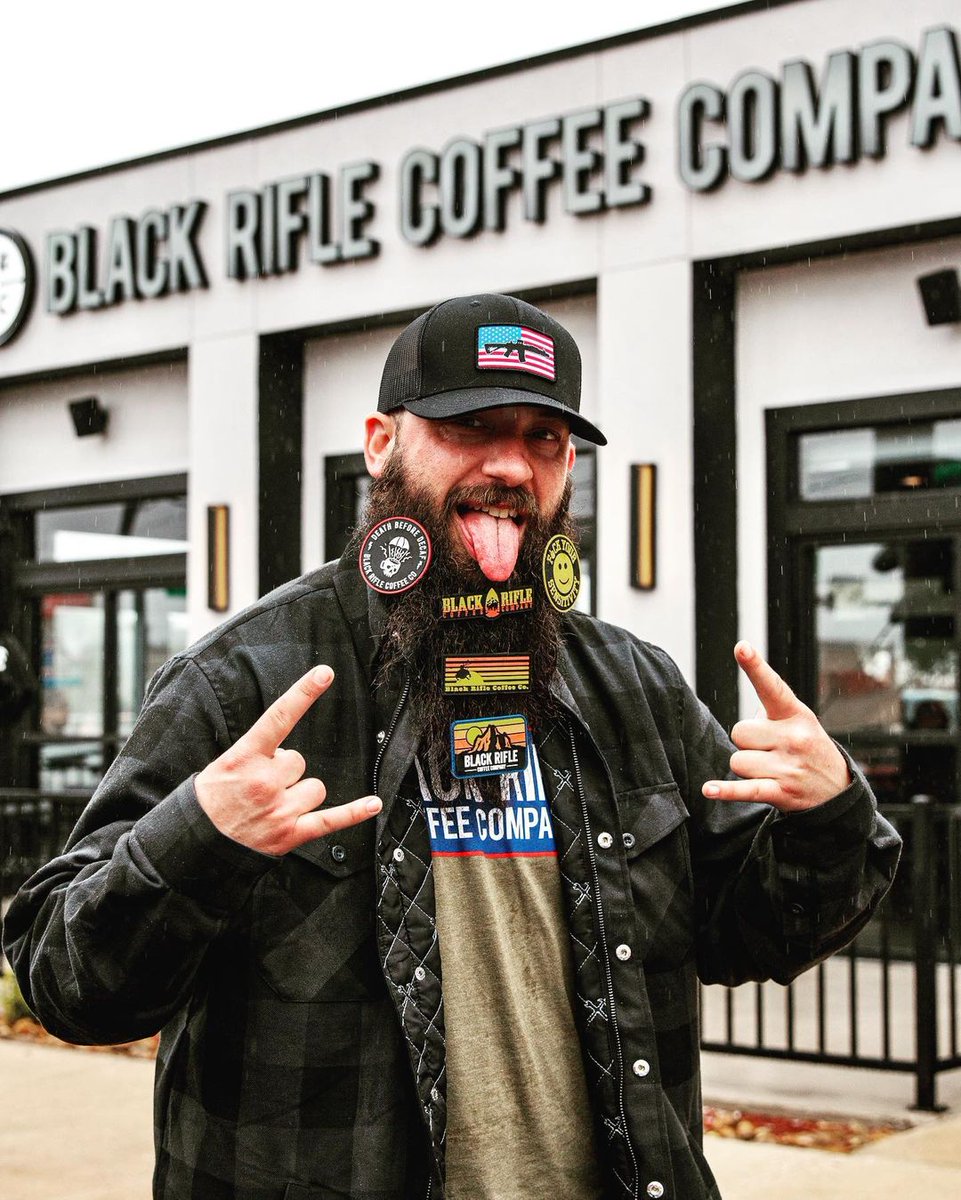 badassbeardcare's tweet image. When you run out of room on your pack &amp;amp; need to improvise at the @blckriflecoffee store opening 😅#blackriflecoffee #brccflagraised #badassbeardcare