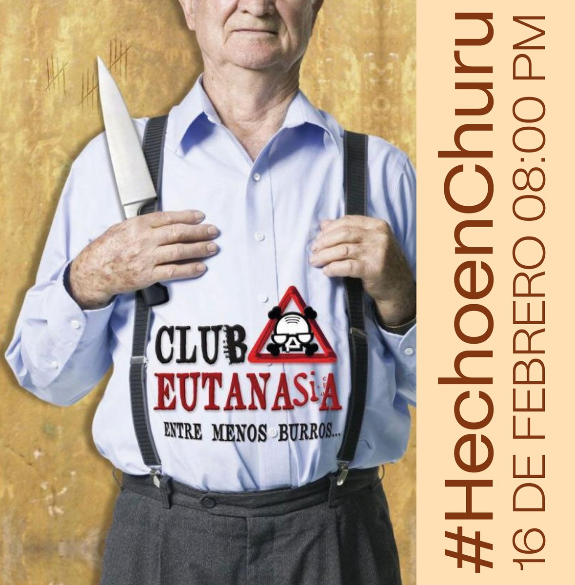 Est_Churubusco's tweet photo. 🎉Presentamos la película de esta semana 🎉
Una oscura comedia, que te impresionará con las actuaciones de su inigualable reparto.  #HechoenChuru 👴👵🔪💀
 #ClubEutanasia 🖥📺 @mxnuestrocine https://t.co/CqPaVhxdHn