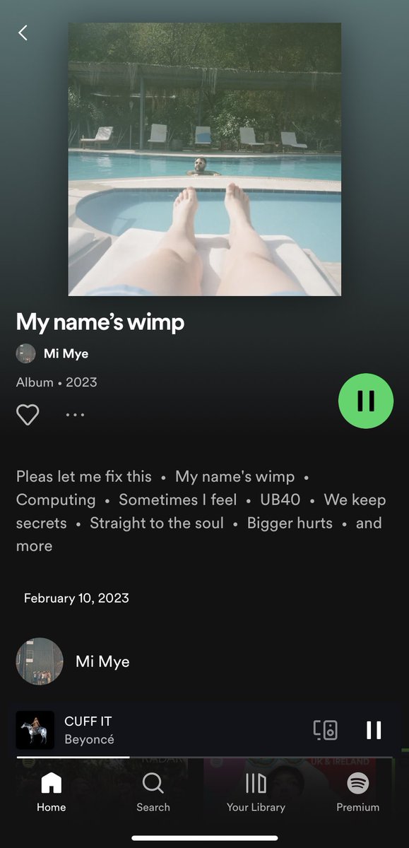 Very much enjoying the newly released @mimyeband album, only wish Spotify wouldn’t give me the very dissimilar suggestion of Beyoncé