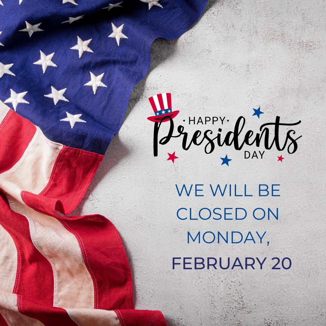 Capstone will be closed on Monday, February 20, 2023 in observance of President’s Day.  We will re-open for business on Tuesday, February 21.