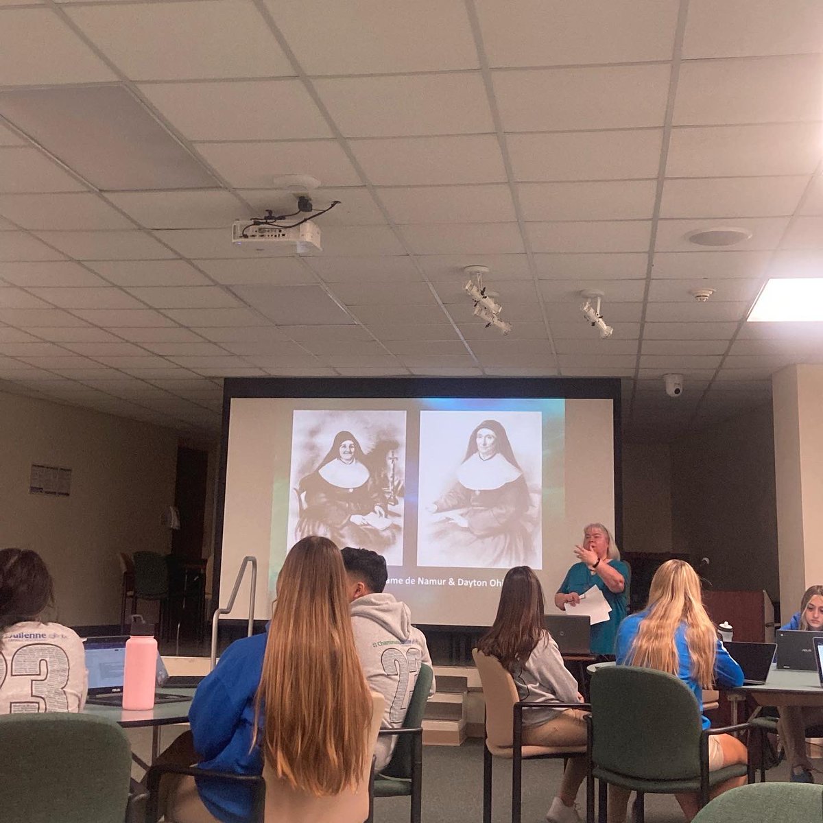 Today our Senior class FLIGHT took a field trip to Cincinnati to visit the Sisters of Notre Dame de Namur. They learned about the history of the sisters, played an SND scavenger hunt in the heritage hall, and had lunch with some of the sisters! Thank you sisters! #BePresentCJ
