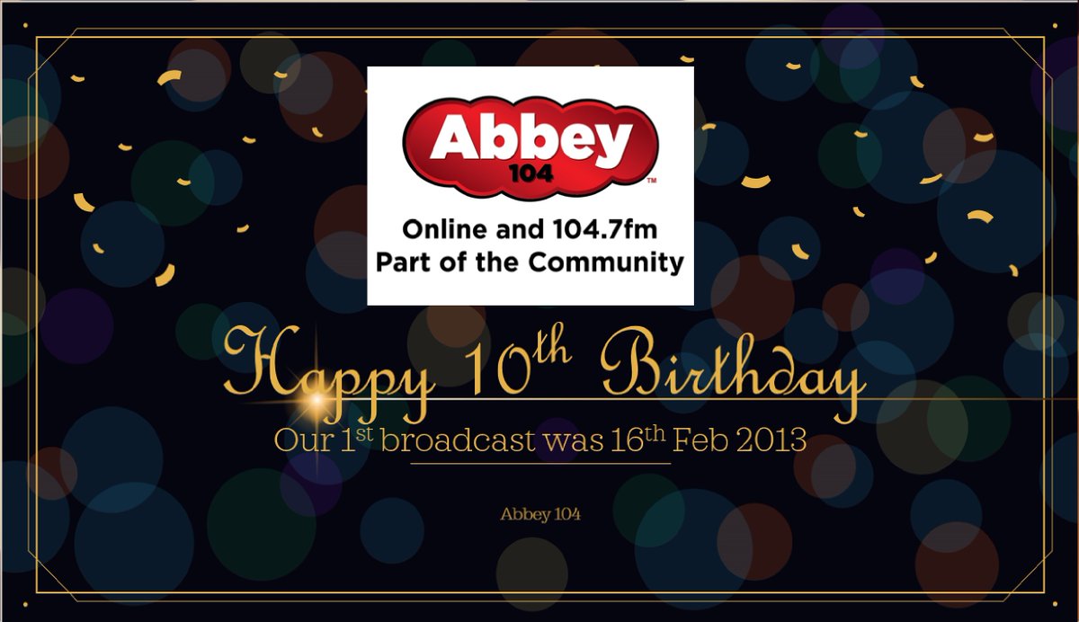 For the past decade <a href="/abbey_104/">Abbey104</a>  has been broadcasting to Sherborne and the surrounding areas in Dorset &amp; Somerset. Here's to the next 10 years!