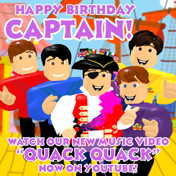 RobloxWiggle's tweet photo. Happy birthday to our friend, Captain Feathersword!

To celebrate his birthday, we are celebrating by singing his favourite song! Check it out and wish the Captain a happy birthday in the comments!

https://t.co/UiuomNtkhT https://t.co/96tEdDiJd2