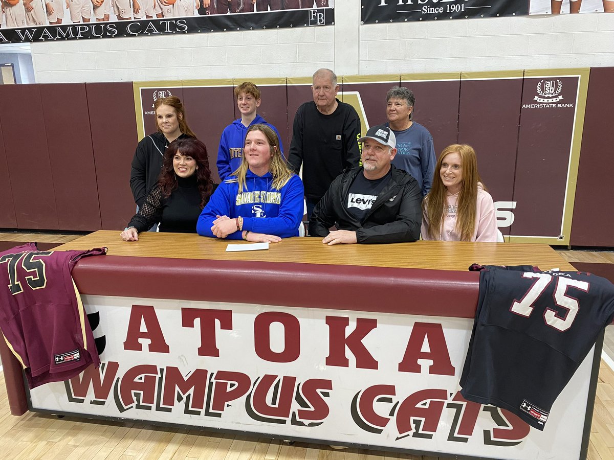 Amother big signing in Atoka! Karson George is headed to Southeastern for football! <a href="/AtokaFootball/">Atoka Football</a> <a href="/KarsonGeorge75/">Karson George</a>