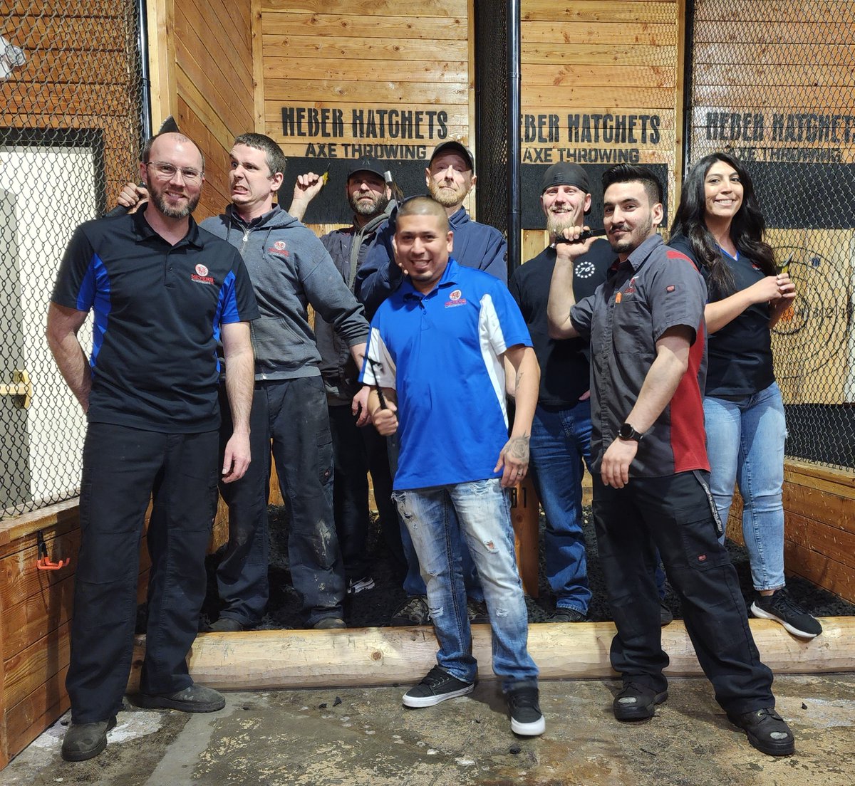 MeyersAutoTech's tweet photo. A little fun axe throwing!! https://t.co/mO2jZrVzEo