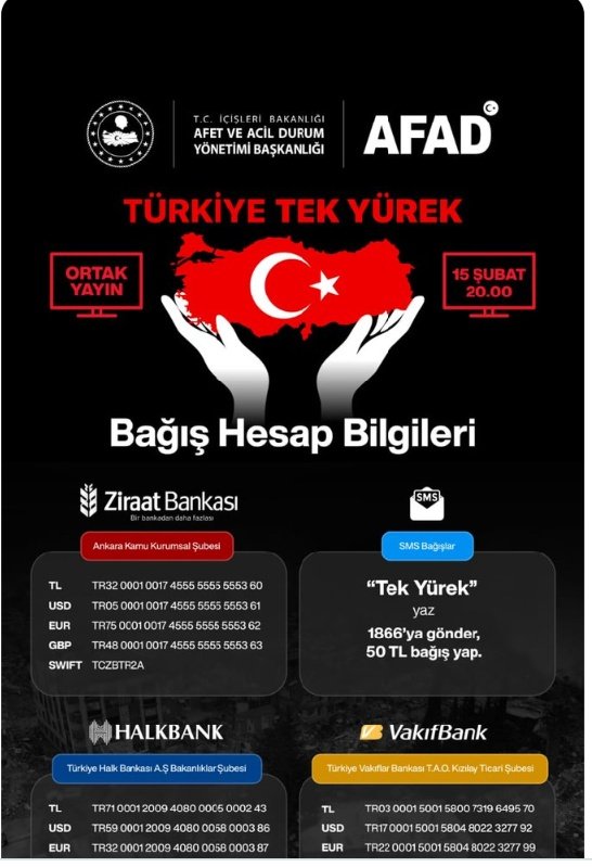 Bende AFAD a 2000 TL bağışlıyorum .
#öğretmenlertekyürek