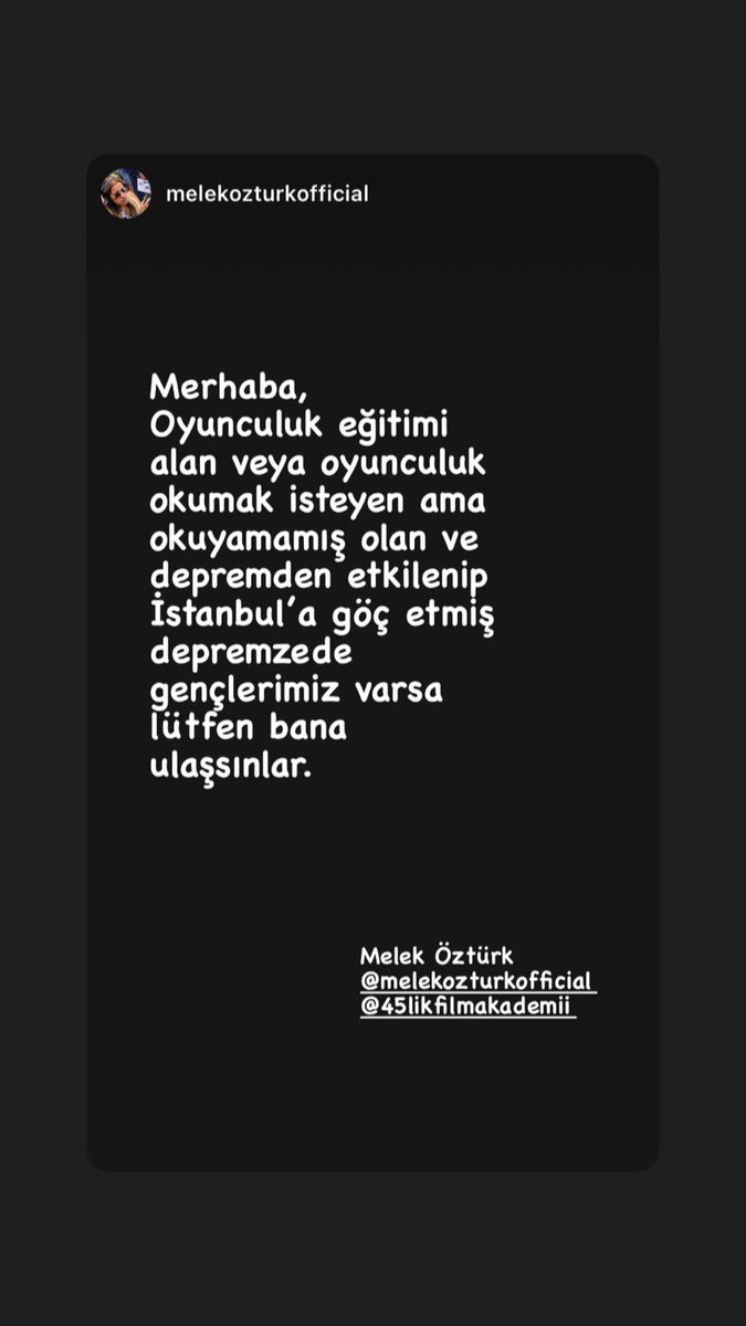 @melekozturkofficial instagram adresinden bana ulaşırmısınız.