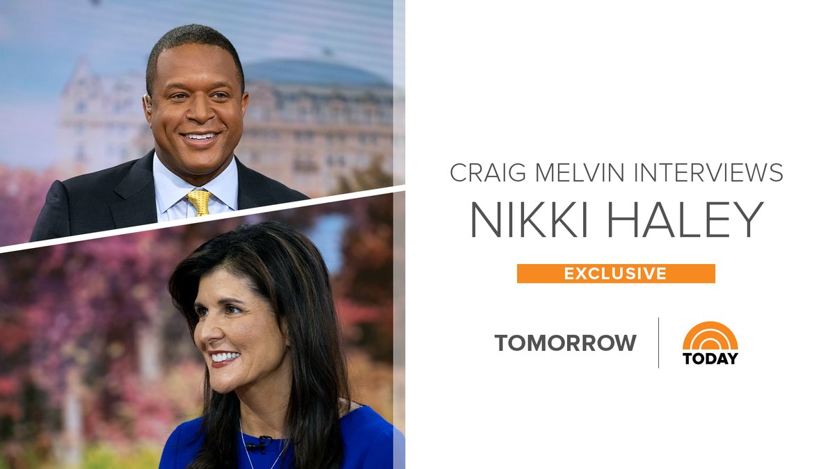 TOMORROW: <a href="/craigmelvin/">Craig Melvin</a> sits down with Former South Carolina Governor Nikki Haley for a network exclusive about her decision to enter the 2024 presidential race.

Tune in to the interview on <a href="/TODAYshow/">TODAY</a> at 7 a.m. ET and 9 a.m. ET.