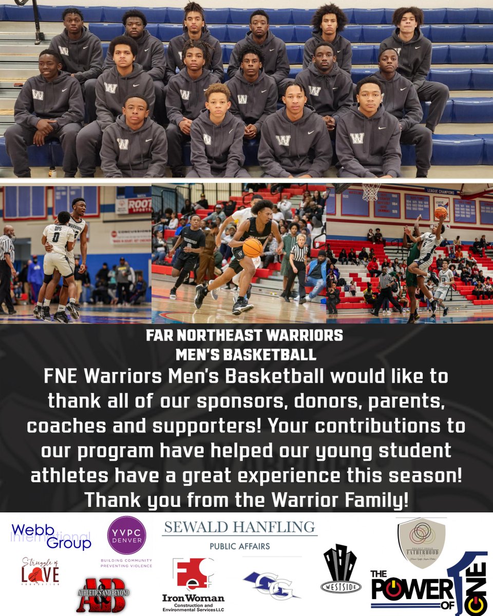 FNEMBB's tweet image. Warriors Men's Basketball would like to thank our incredible sponsors for their support throughout the 22-23 season.

Their generous contributions helped our student athletes receive a travel suit, team shoe, meals before/after competitions and an overall high class experience!