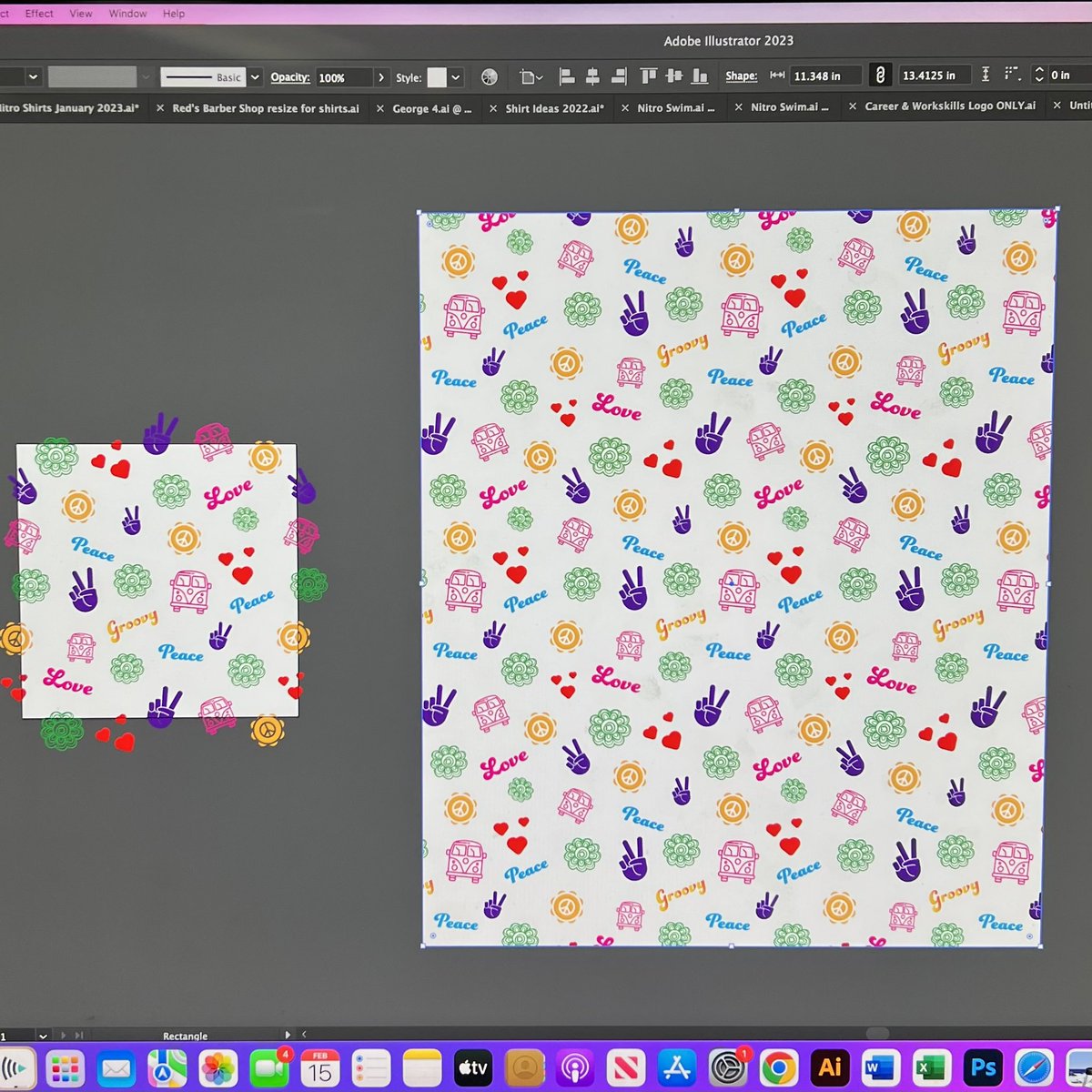 ErinMPetry's tweet photo. Repeat patterns using @AdobeExpress icons in graphic design today. @AdobeForEdu #AdobeEDUCreative 
#Groovy
#MyJobIsFunner https://t.co/UWh0qVHMKP