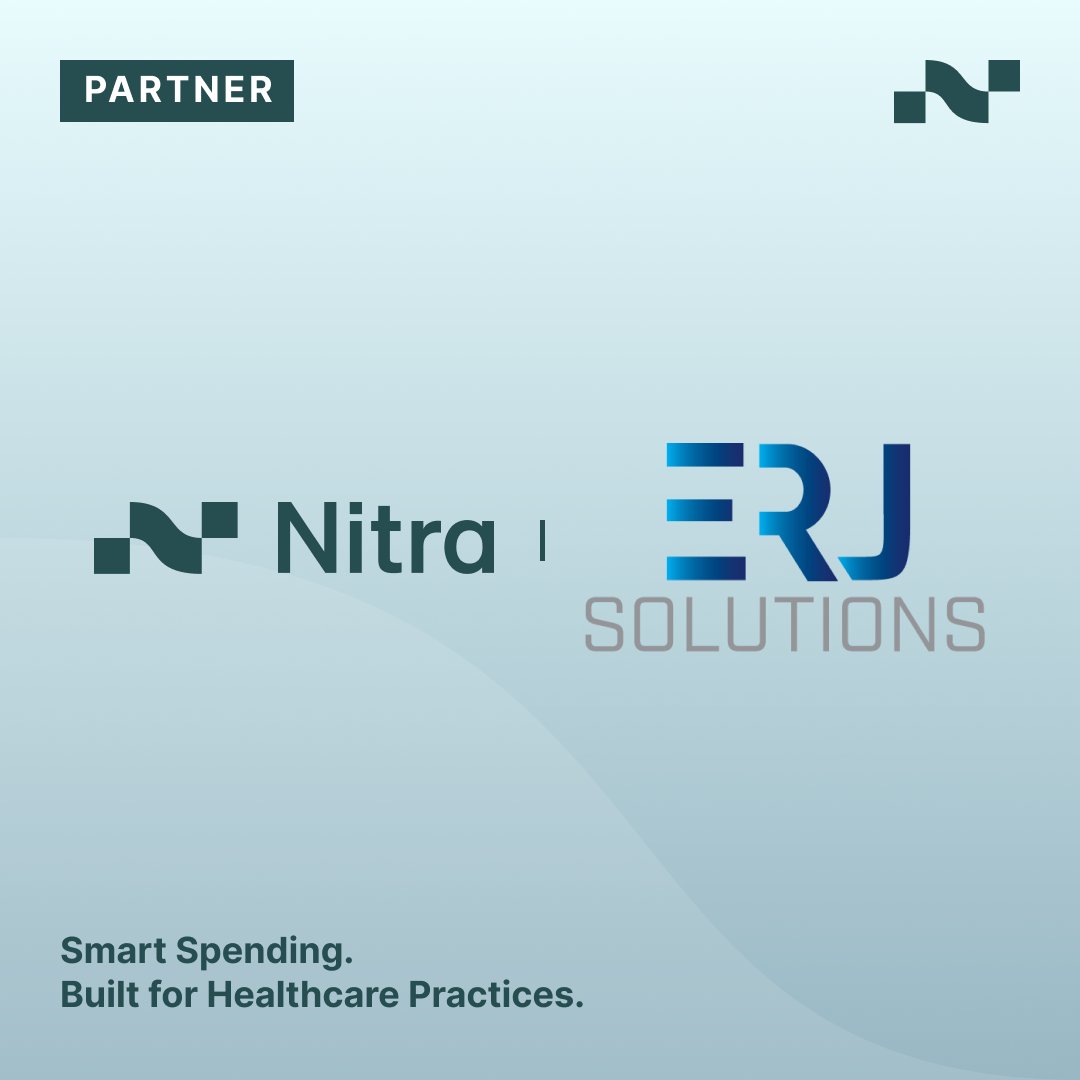 NitraFinance's tweet photo. Nitra is proud to announce a partnership with @ERJSolutions to provide practices with the payment processing solutions they need. Cardholders save up to 30% on merchant services compared to their current vendor and can benefit from complimentary equipment and limited setup fees. https://t.co/w1eqwkQx19