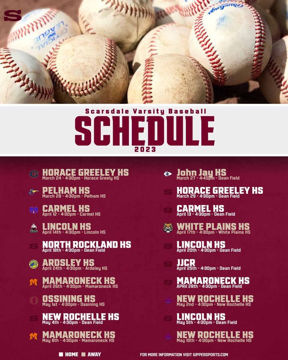 Here is our 2023 baseball schedule