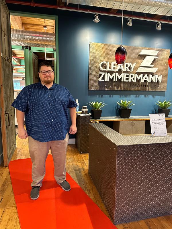 ClearyZimm's tweet image. We rolled out the red carpet today for Manuel Olvera, Electrical Intern! Welcome to Cleary Zimmermann Engineers!

#Clearyzimmermann #MEPEngineers #TexasEngineers