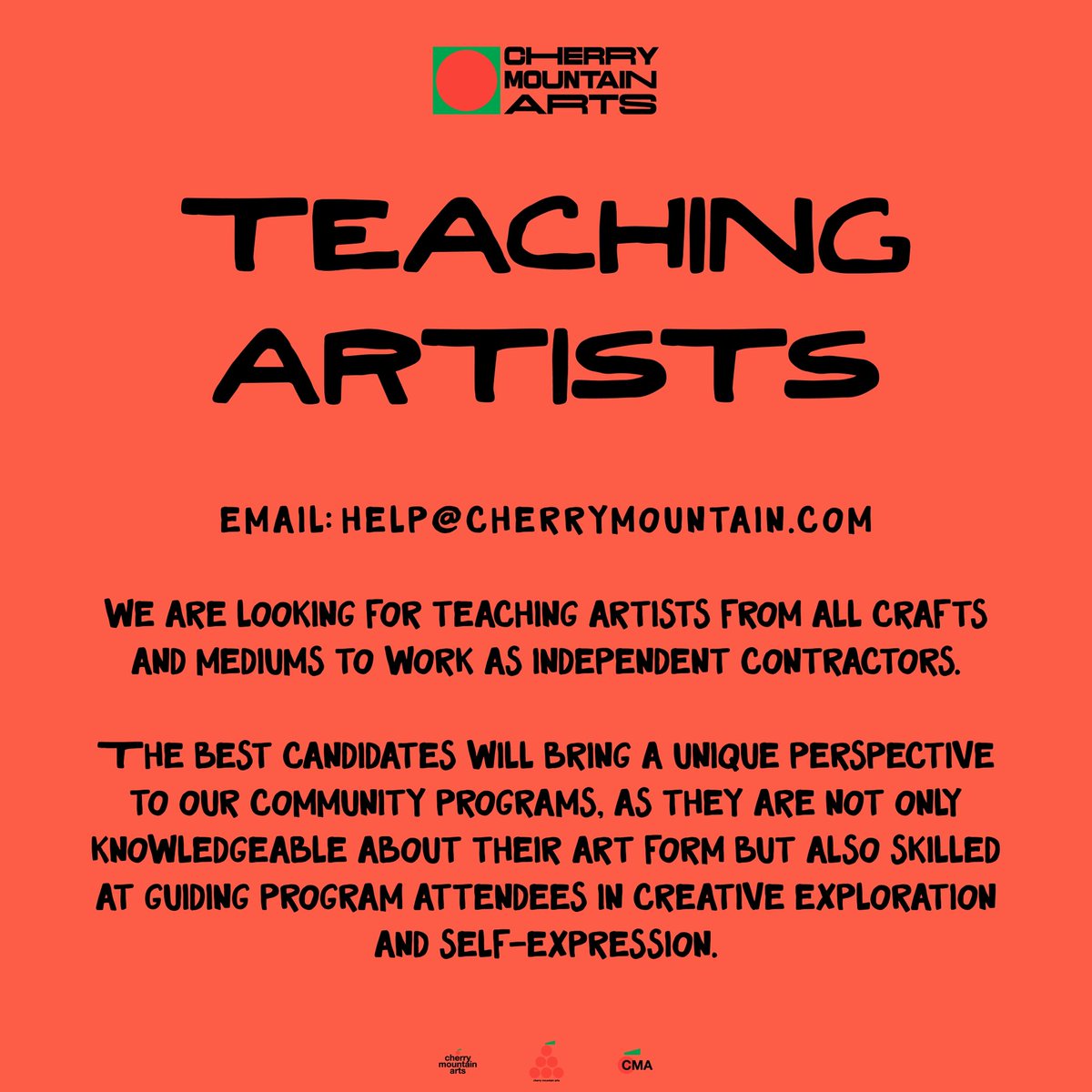 CherryMountArts's tweet photo. We’re doing an open call for a lot of stuff as we inch closer and closer to reopening for 2023. Make sure you submit to the proper email! https://t.co/B2V3SoYaYA