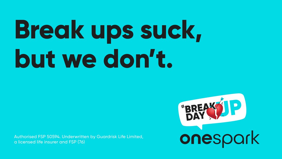 OneSpark_SA's tweet photo. We're here for you every step of the way.
Cover that cares.
#happybreakupday #onesparklife
Underwritten by Guardrisk Life Limited. T&Cs apply. For more info, visit https://t.co/vjrX8oGnJh https://t.co/XS8omoiCdV