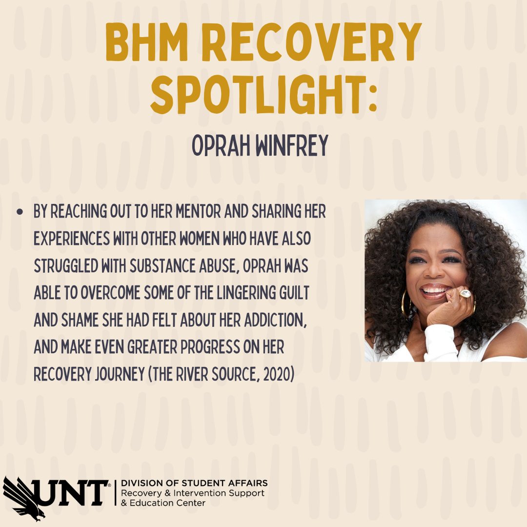 UNTrecovery's tweet image. Black History is then AND now! Here are some people you may know and a little bit of information about their path on recovery, Happy Black History Month❤️
#blackhistorymonth #bhm #unt #untrecovery #blackpeopleinrecovery