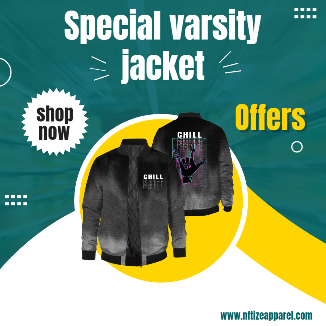 varsity jacket 
nftizeapparel.com
 #FantasticVoyage #OneMillionYears #ARSMCI #Ederson  #Nketiah #DeBruyne #Greenberg #TheDOJ  #atmosweb #atmosnyc #chiefsparade #COYG  #BVBCHEZ   #Yankees #Donaldson #BlockElon #Cashman #joaofelix  #degrom  #Walter  #NikkiHaley