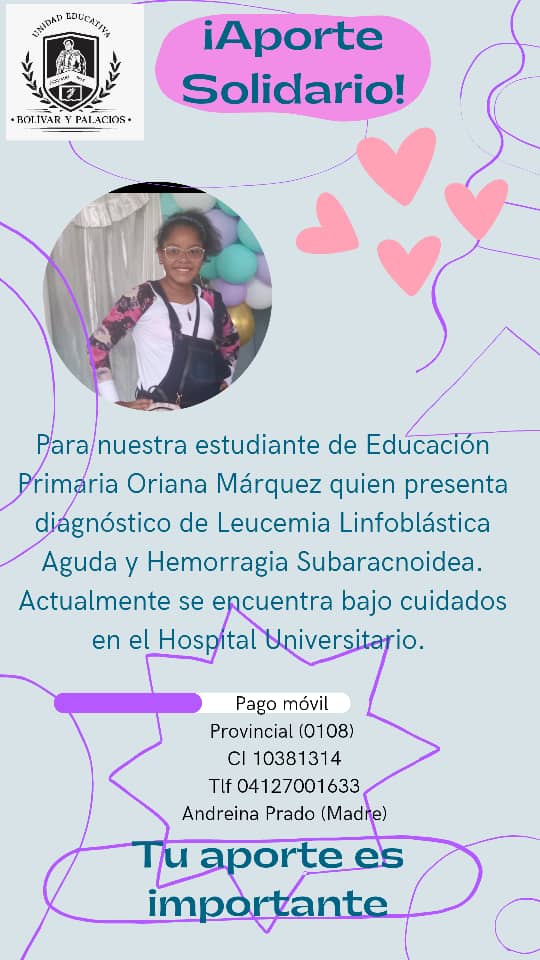 Hola, <a href="/dereckblanco/">Dereck Blanco</a>  <a href="/marimontes/">Mariana Montes</a> , Oriana es mi primita, está peleando con todas sus fuerzas, pero los costos son cuesta arriba aunque esté en un hospital... Podrían ayudarme con RT? Se los agradezco mucho!
