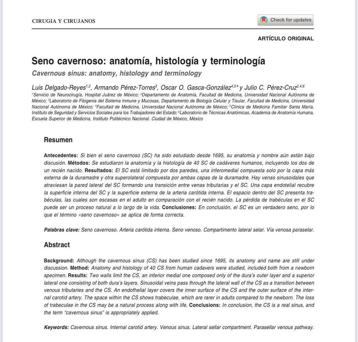 Cuneatos's tweet photo. Nuestra reciente publicación: Seno cavernoso: anatomía, histología y terminología. 2023; 91 (1): 94-99 🧠👉🏻 https://t.co/ofiB37oNKS https://t.co/Ia2Q1H8gL8