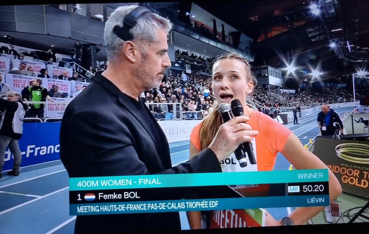 Indoor <a href="/Meeting_Lievin/">Meeting Hauts-de-France Pas-de-Calais</a> 🇫🇷 Femke Bol wint de 400m in een snelle 50.20 ! Meeting Record.