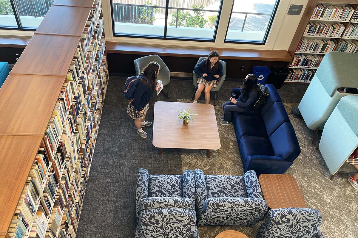 Yesterday we celebrated the reopening of the newly renovated Sister Mary Kieran Library! The students wasted no time in settling in. #trulycatalina