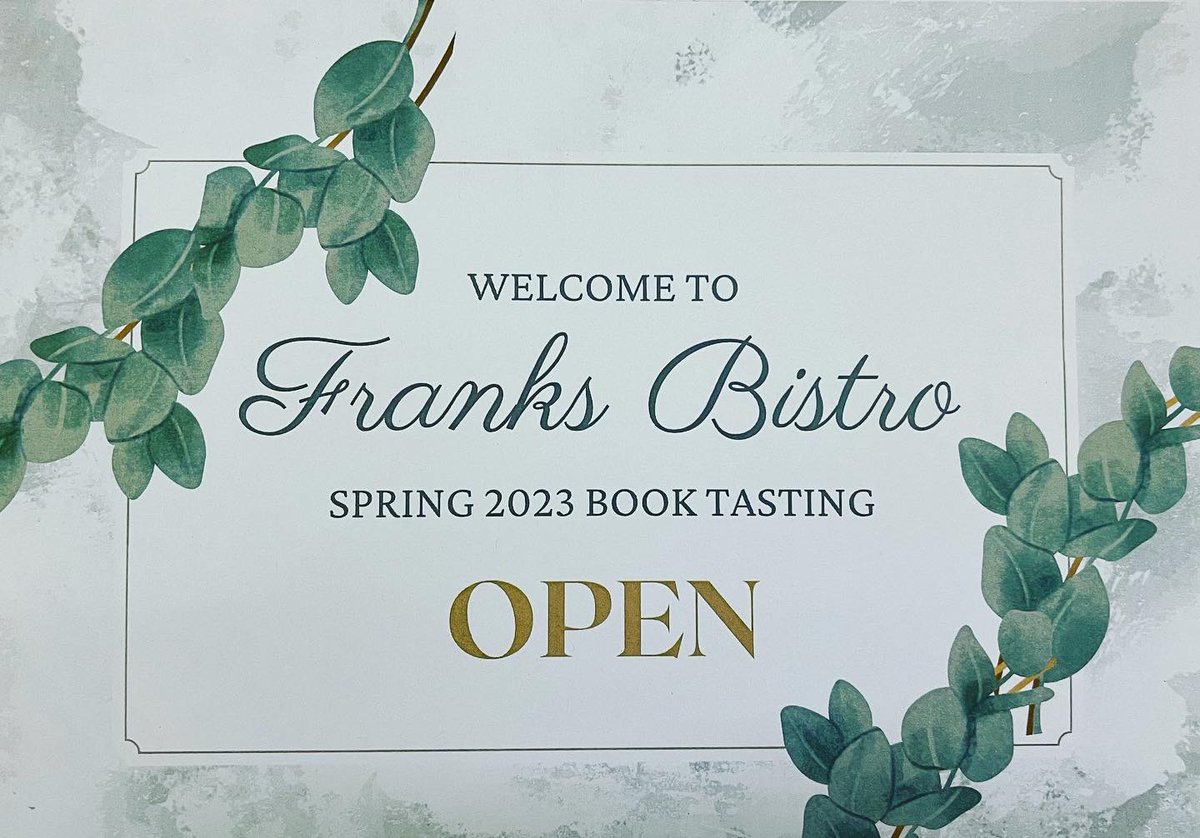 ProfATodd's tweet image. ONE NIGHT ONLY: Franks Bistro offering an exclusive tasting menu for EDU 372. Patrons sampled a variety of titles to find their favorite to begin Literature Circles next week! 📚🥂📚