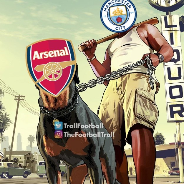 TrollFootball's tweet photo. Man City's 11th straight league win against Arsenal https://t.co/Cm8nJgrJk6