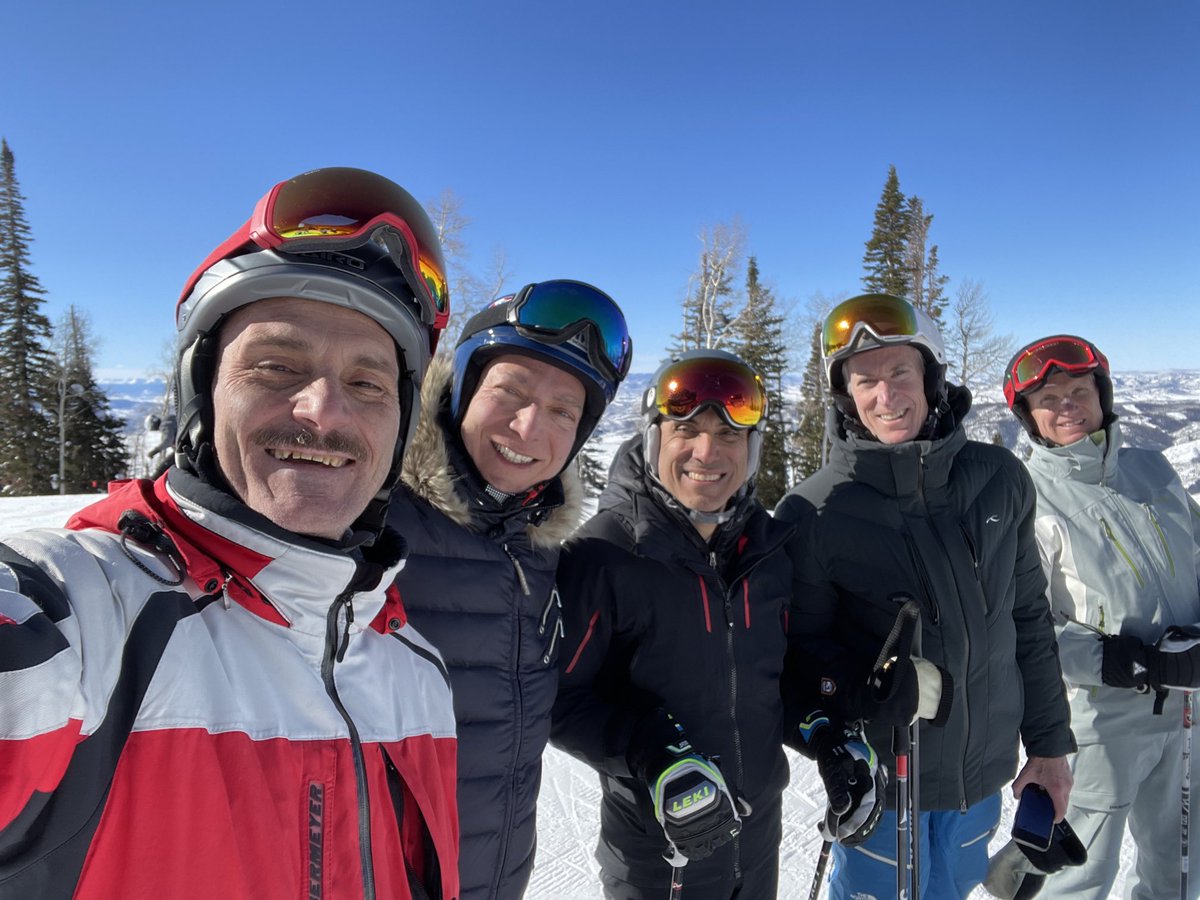 jacquesmorcosmd's tweet photo. Skiing with @amirdehdashti #FadyCharbel @mtlawton in Steamboat at the great Charbel Winter Symposium. How likely do you think the words #bypass #aneurysm #avm #cavernoma #microsurgery #flowprobe were NEVER used on the slopes the entire 4 days??? 😜 @cvsection https://t.co/WPtn0jkiWB
