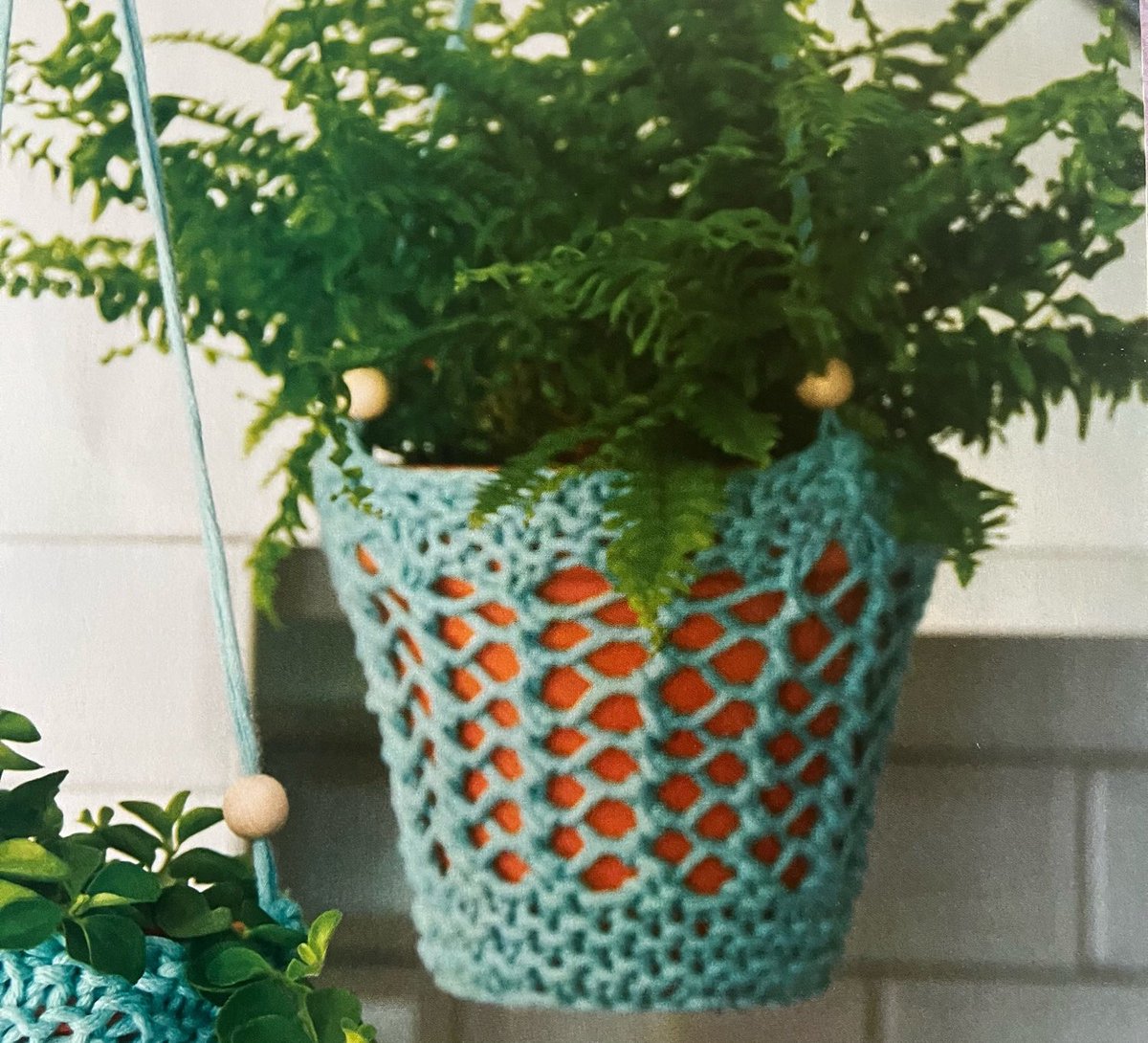 Crochet & Knitting Patterns on Twitter "Knitted Hanging Plant Pot