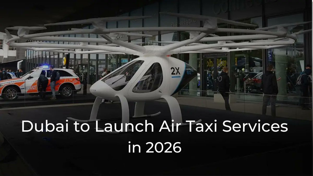 Dubai is set to launch a new era of transportation with the introduction of air taxi services in 2026.
Full article: 
mavephics.com/dubai-to-launc…

#dubai #flyingtaxi #uae #technology #innovation #techera #airtaxi #airbornetaxi #dubai2026 #uaetravel #traveltodubai #mavephics